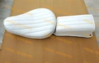 Motorcycles Real Leather White + Pad Tuck & Roll Bates Style Seat Same Day Ship