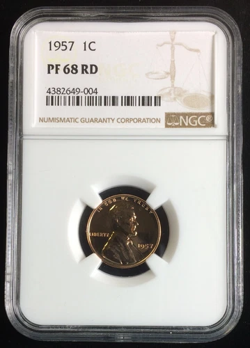 1957 Proof 1 Cent, NGC PF68 RD, Free US Shipping!
