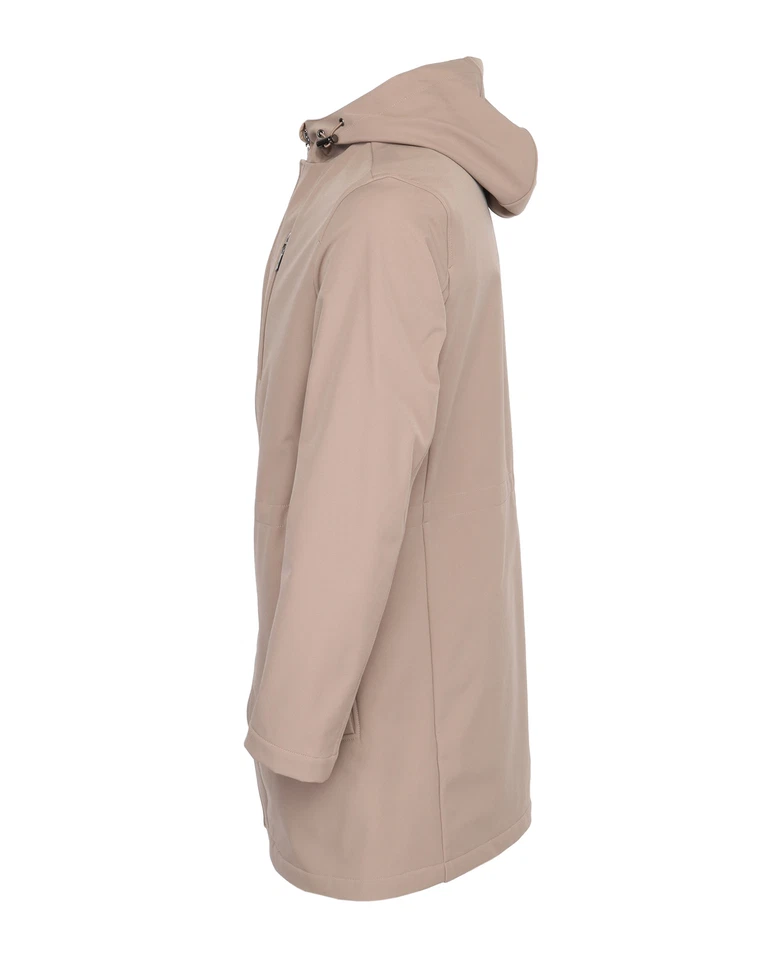 NUEVO CON ETIQUETAS PAL ZILERI PARKA Chaqueta Beige Con Capucha Impermeable Poliéster Lujo Italia 48 S Foto 2 de 4