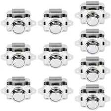 10 PCS Push Button Latch Cabinet Door Catch Keyless Cupboard Locks Zinc Alloy...