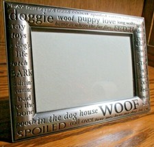 Malden Silver-Tone Heavy Metal "Love My Dog" Photo Frame 4"x 6" Picture    W6