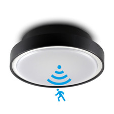 Deckenleuchte 2xE27 IP65 LUPIN.S mit SENSOR Schwarz
