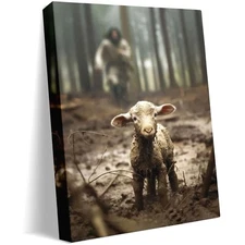 Jesus Paintings Canvas Wall Art Jesus Saving The Lost Lamb Poster Print