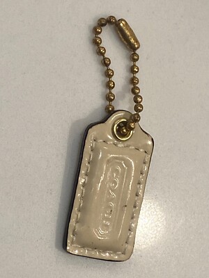 Coach Cream Leather Tag Replacement Handbag Purse Hang Tag Charm