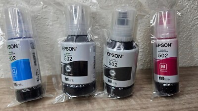 Epson 502 Black/Cyan/Magenta Ink Bottle/ With An Extra Black T34