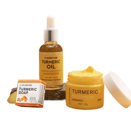 LANTHOME Curcuma Skin Care Set-Olio di Curcuma,Sapone alla Curcuma,Crema Viso alla Curcuma} - Foto 12 di 12