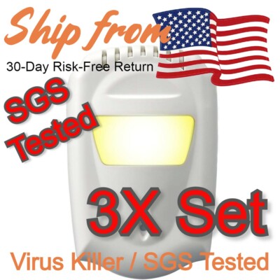 3x Anion Air Sterilizer Yellow Kill Germ & Oder Cover Pandemic Lockdown(UV Like)