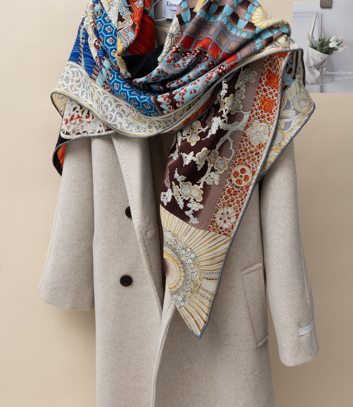 70% Cashmere 30% Silk Wrap Scarf Shawl Bandana 51 Inch Armored Warrior Style