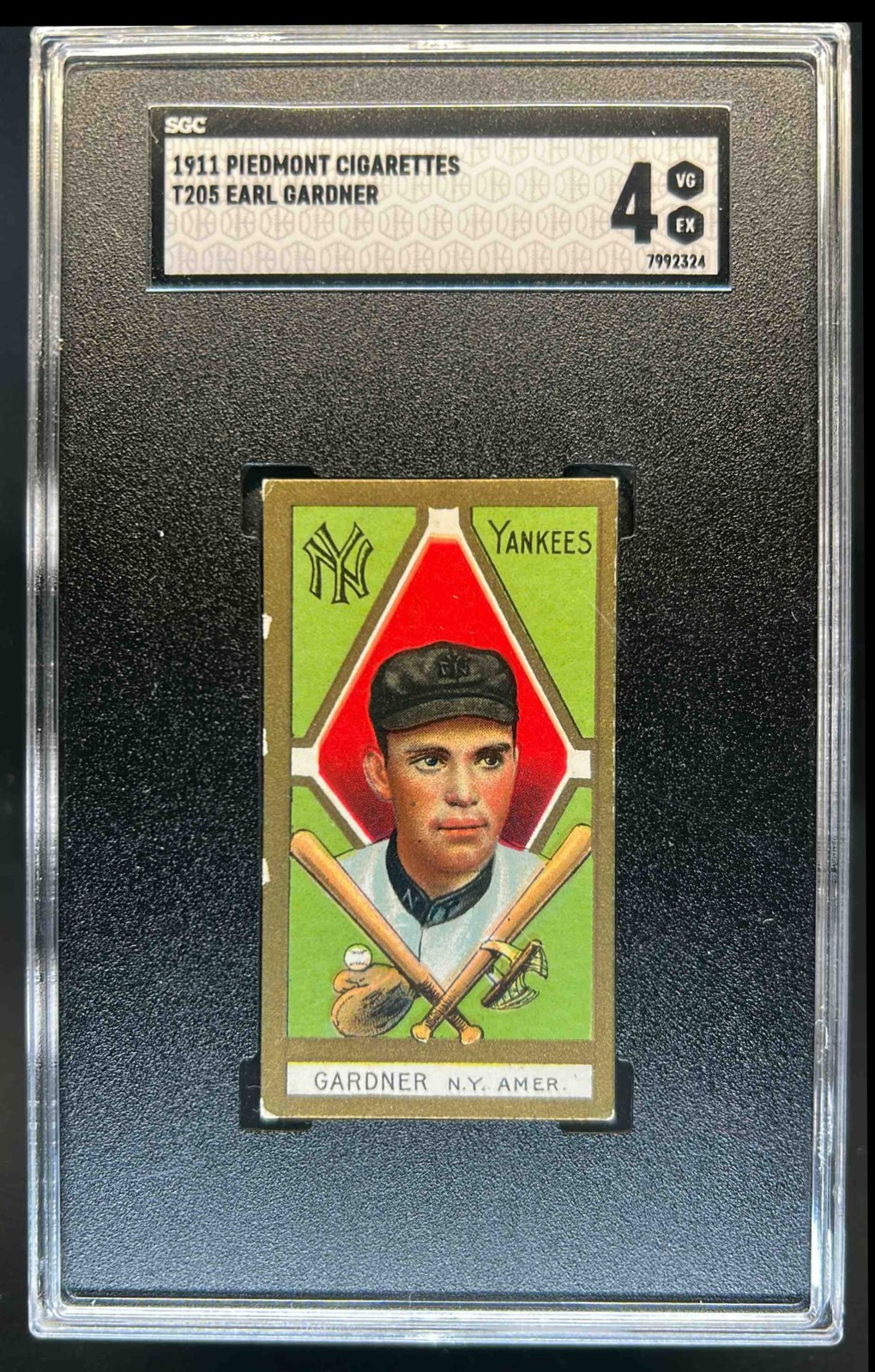 1911 T205 Baseball Piedmont Cigarettes Earl Gardner SGC 4