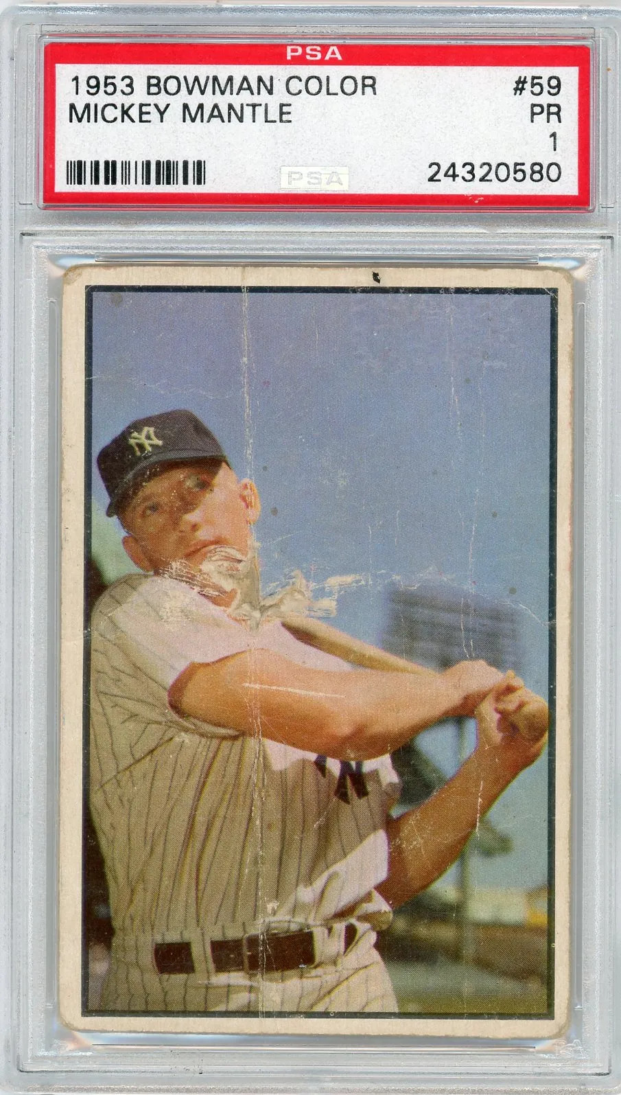1953 Bowman Color Mickey Mantle #59 PSA 1