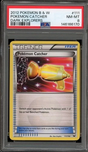 Pokemon Catcher Dark Explorers Holo Secret Rare #111 PSA 8