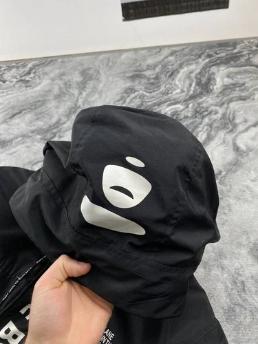 AAPE By A Bathing Ape Hooded Down Jacket Parka Men Size S Black  image 16