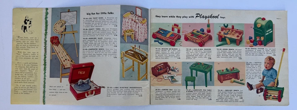 CATÁLOGO DE JUGUETES DE NAVIDAD DAYTON'S Department Store Minneapolis años 50 muñecas Structo Foto 2 de 4