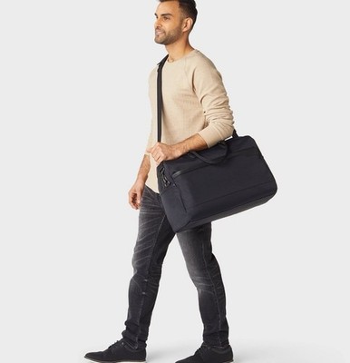 Open Story Signature Weekender Bag Black Structured Travel Bag Crossbody Duffle