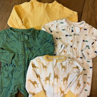 Baby Sleepers Bundle Newborn Boy Clothes Lot Sleep N Play Footies Construction