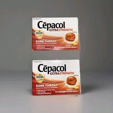 (2 PACK) Cepacol Sore Throat Maximum Strength Numbing Lozenges With Honey Lemon