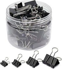 Binder Clips Paper Clamps Assorted Sizes 60 Count Black , Large, Medium, Sma...