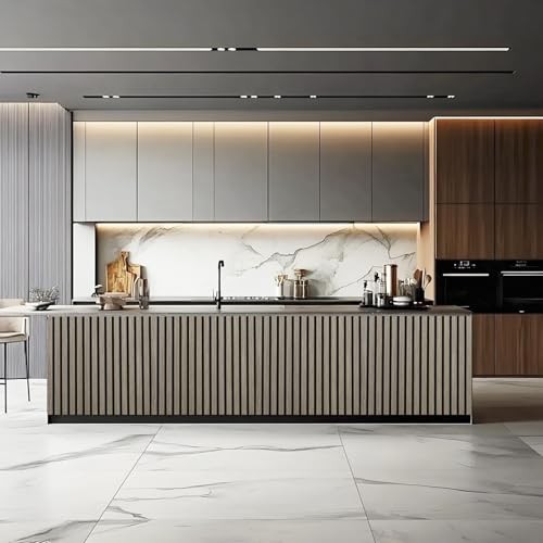 94.5 x 23.6 in Acoustic Wood Wall Panels,3D Flexible Soundproof Wall White Oak