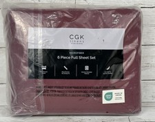 CGK Full Size Microfiber 6-Pc Sheet Set Burgundy 1 Flat 1 Fitted 4 Pillow Cases
