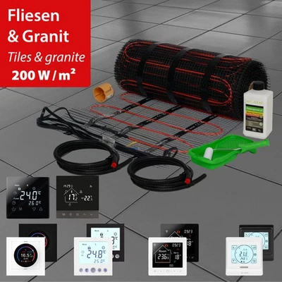 Bodenheizung Fußbodenheizung Elektrische elektro 200W elektrisch Fliese Bad Set - Bild 1 von 4
