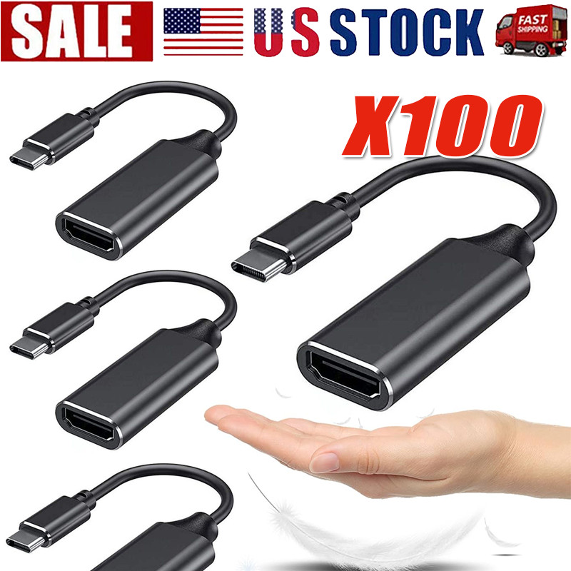 USB-C Type C To HDMI Adapter USB3.1 Cable For MHL Android Phone Tablet Black Lot
