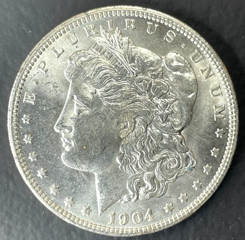 1904-O MORGAN SILVER DOLLAR, ESTATE SALE, BU, SILVER COIN, 90%, BEAUTIFUL, #0060
