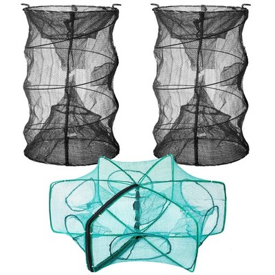 Woanger 3 Pcs Minnow Trap, Include 2 11.81 x 23.62 inches, 24.41'', black 