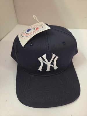 Vintage 90s NY Yankees Twins Enterprise Snapback Hat Navy Gray Brim NWT MLB