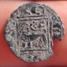 Spanish Alfonso X Obolo Castle & Lion 1252 - 1284 Rare