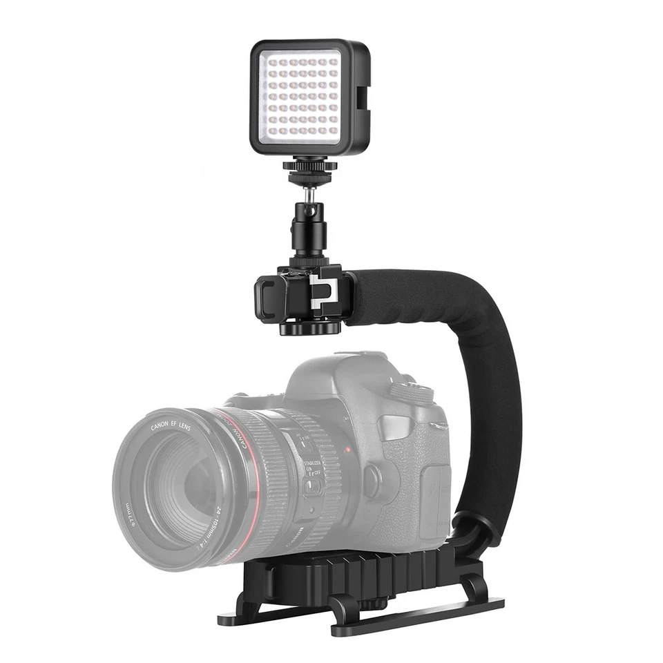 PULUZ C Shape Handheld Bracket Stabilizer+LED Fill Light Kit for SLR & DV Mamera - Image 2 of 4