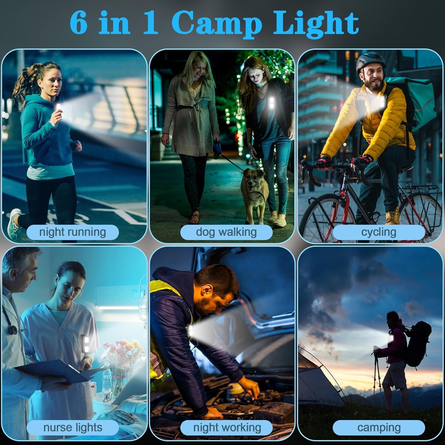 Small Rechargeable EDC Flashlight Clip on Running Lights Gift for Runners Safety