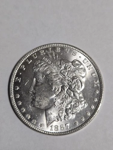 1887 Morgan Silver Dollar $1 **LUSTROUS WHITE UNC** Very Nice Proof-like