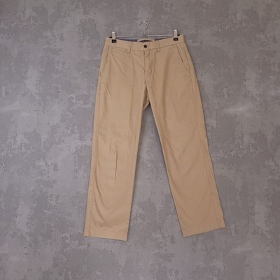 T.M.Lewin Chino Hose Herren 30R Regular Fit Beige Baumwolle Flatfront Freizeit