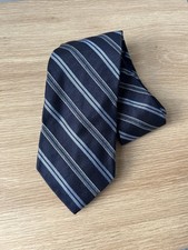 Brooks Brothers Makers Dark and Light Blue Striped Designer Silk Tie