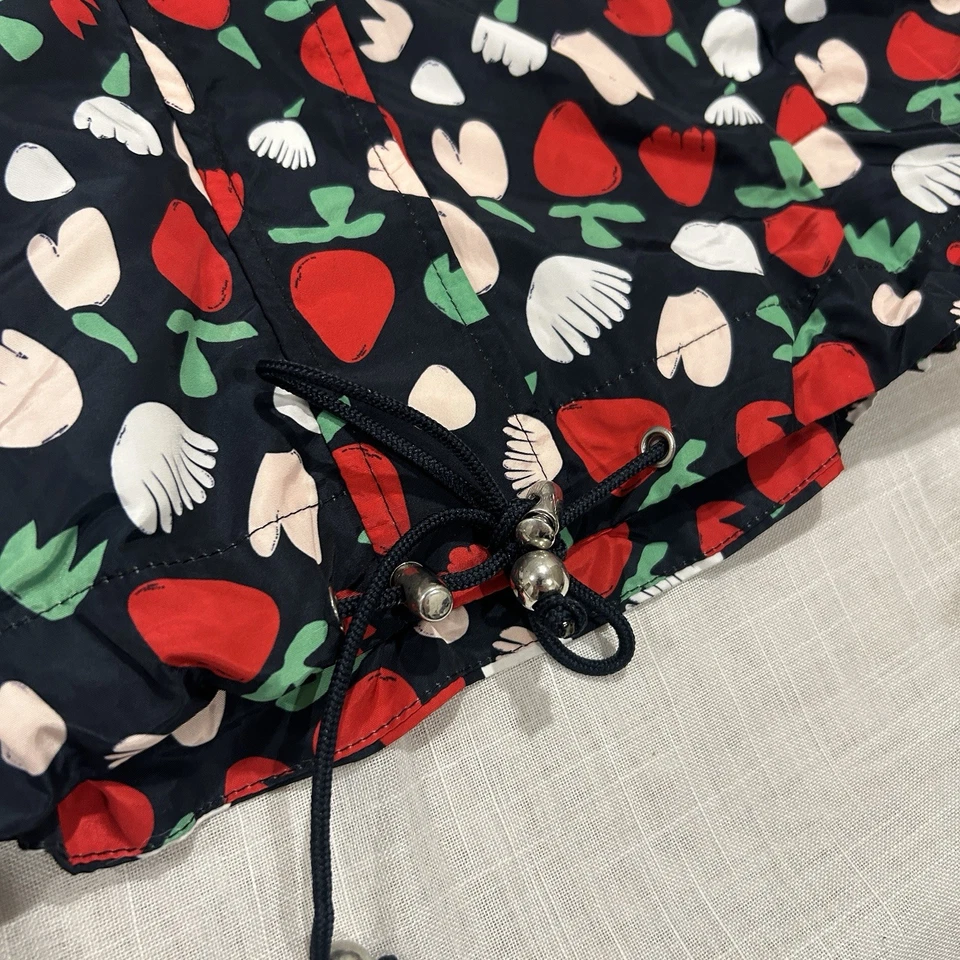 Chaqueta Parka Lluvia French Connection Colorido Estampado Bayas Capucha Desmontable Talla 12 Foto 3 de 4