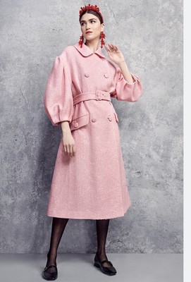 Simone Rocha x H&M Tinsel Detail Tweed Coat L - Light Pink Size Large SOLD OUT