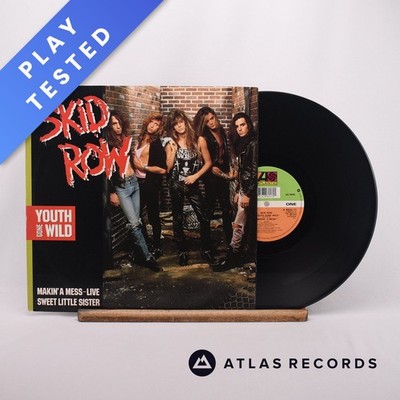 Skid Row Youth Gone Wild 12'' Single Vinyl Record 1989 A8935T Atlantic - VG+/VG+