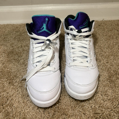 Nike Air Jordan 5 Mid Top Leather Lace-Up Basketball Sneakers Colorblock