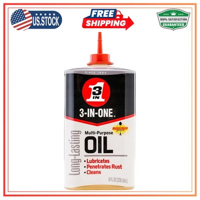 3-IN-ONE Multi-Purpose Oil 8 oz Lubricant for Home and Auto Maintenance