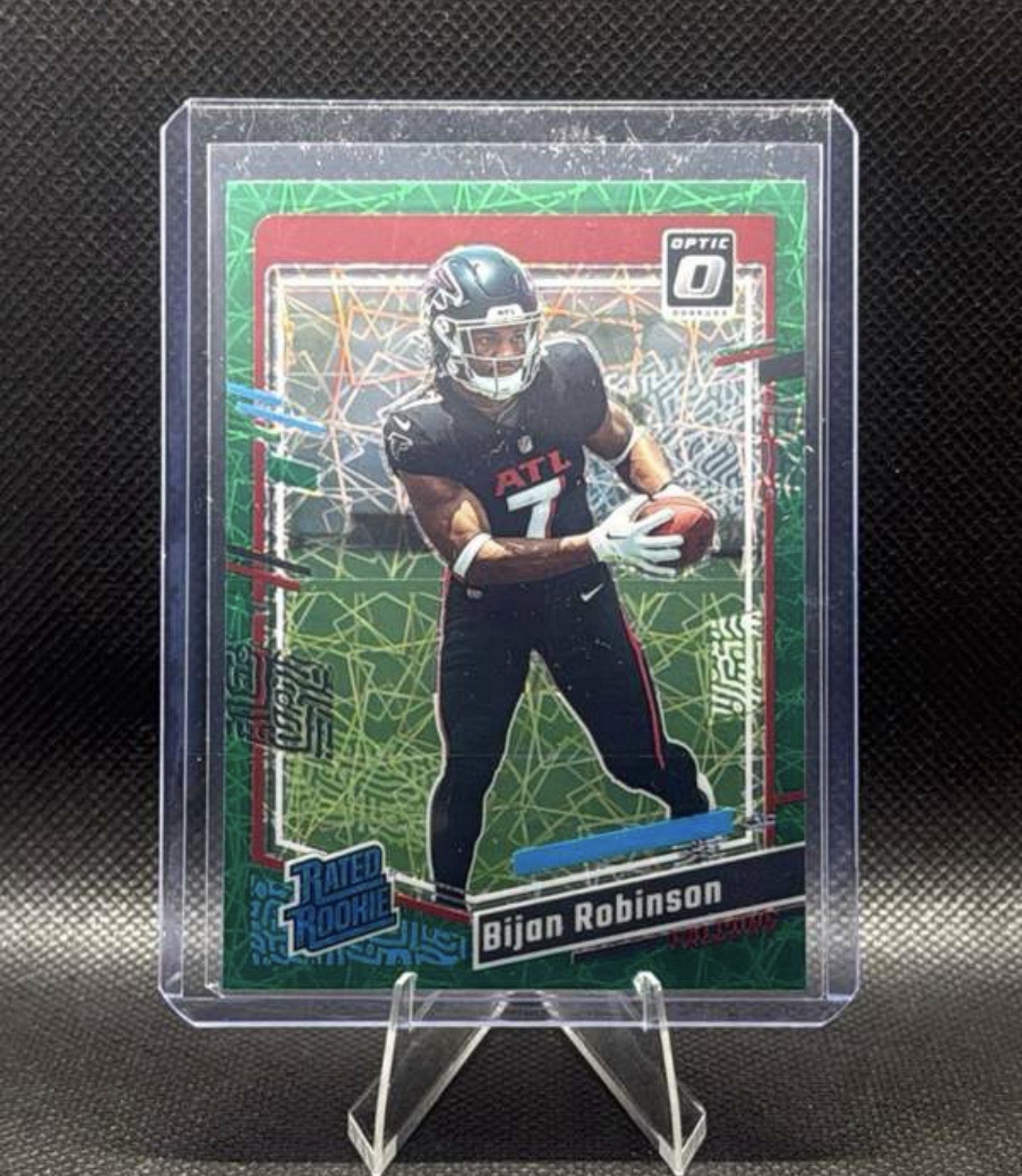 2023 Panini Donruss Optic - Rated Rookie Bijan Robinson #206 Green Velocity (RC)