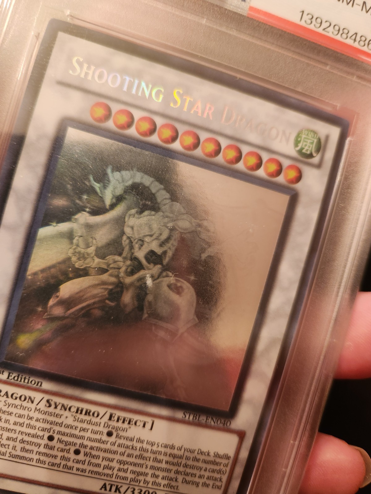 Yugioh Shooting Star Dragon STBL-EN040 Ghost Rare PSA 8 1st Edition view 3