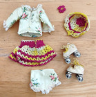 5 Vintage Hand Made Crochet Doll Outfits 7-8" Dolls 3 Skaters Cowboy Estate Lot — photo 3