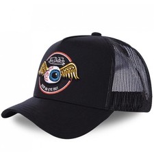 Von Dutch Pet voor dames en heren, cafe, truckerpet, verstelbaar door snapback, Beige/Wit, Eén maat