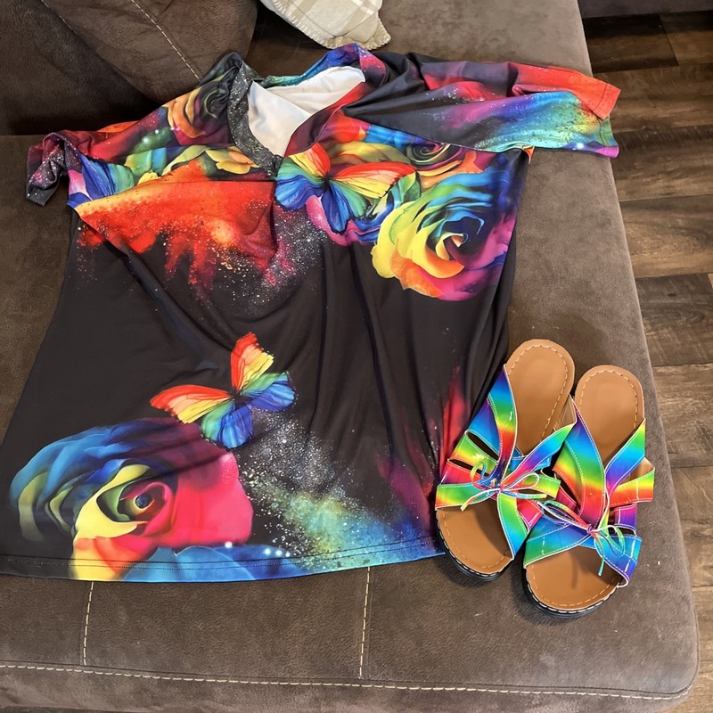 Women’s Blouse And Shoes 3x Blouse And 9 Shoes