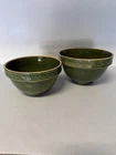 RARE MCM GREEN MCCOY PIECRUST MIXING BOWLS YELLOWWARE (SET of 2)