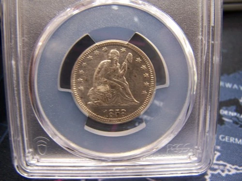 1858 25C Seated Liberty Silver Quarter - PCGS AU Details Cleaned - Free Shipping