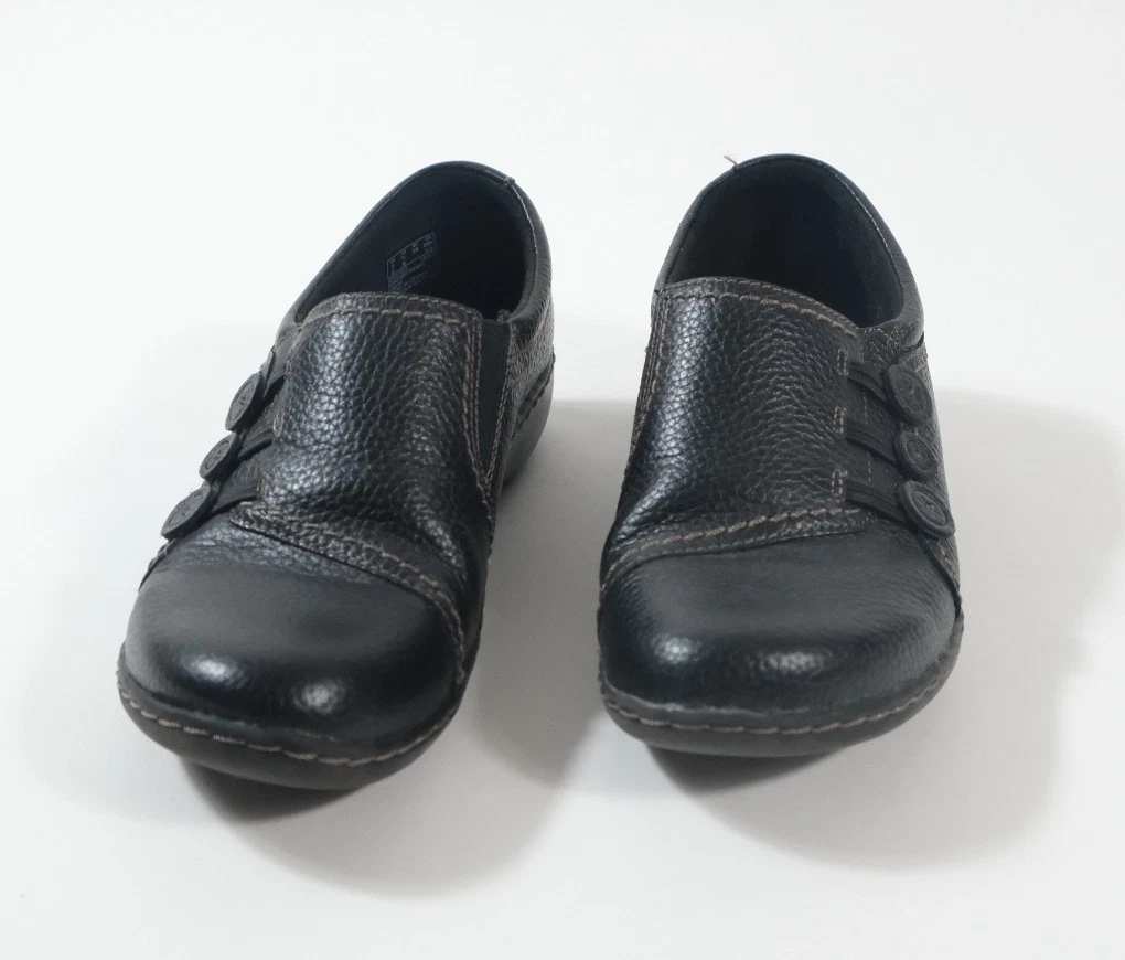 Mocassino donna Clarks Ashland Effie taglia 7 5 scarpa da tiro in pelle nera