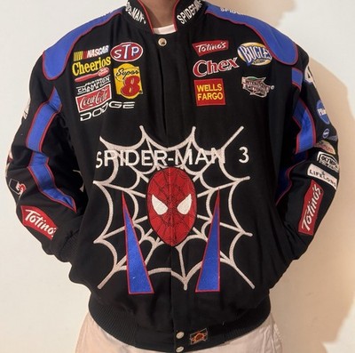 Vintage Spider-Man 3 NASCAR Racing Jacket Dodge STP Cheerios Movie Promo Men s L