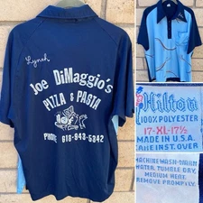 Vintage Bowling Shirt Joe DiMaggios Pizza & Pasta Chain Stitch John Size XL