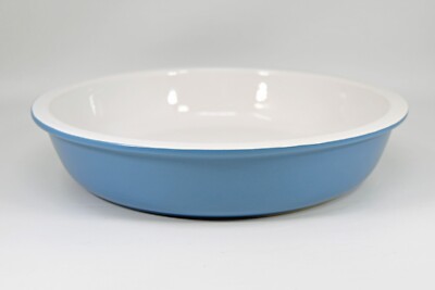 Laura Ashley London Blue Pie Pan Plate Baking Dish Stoneware Vintage 9.5''